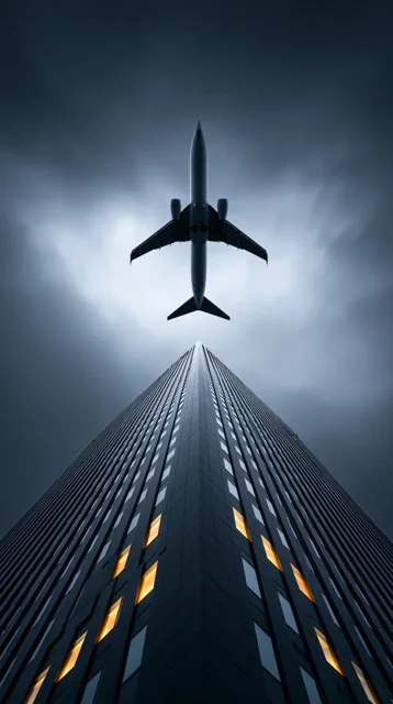 航空建筑天空云景城市建筑日历背景图高清素材1160