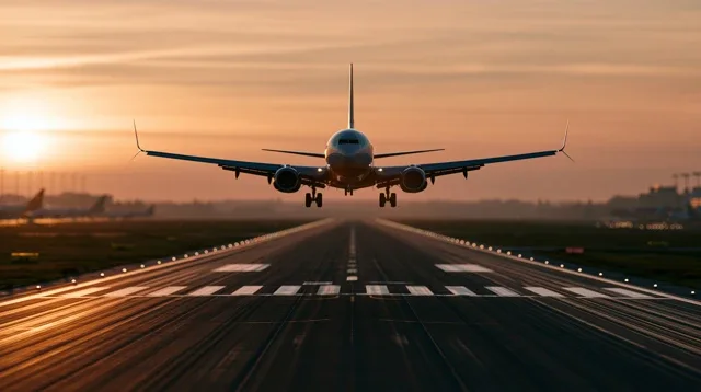 航空自然日落航空飞机日历背景图高清素材1171