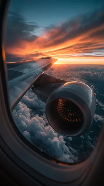 航空海景日落天空云景日历背景图高清素材1158