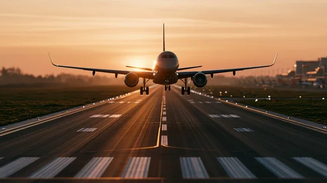 航空自然日落航空飞机日历背景图高清素材1173