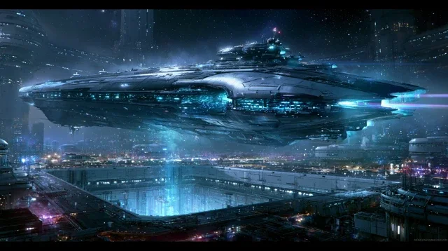 科幻建筑游戏城市建筑日历背景图高清素材363