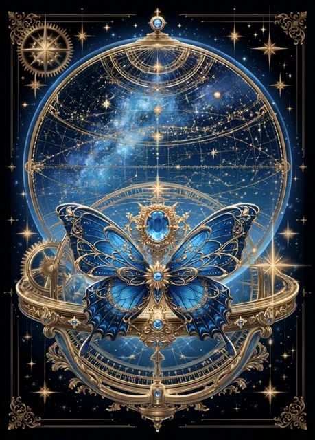 星座星空银河插画日历背景图高清素材378