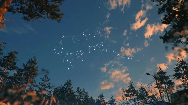 星座天空云景天空中的星星组成on日历背景图高清素材379