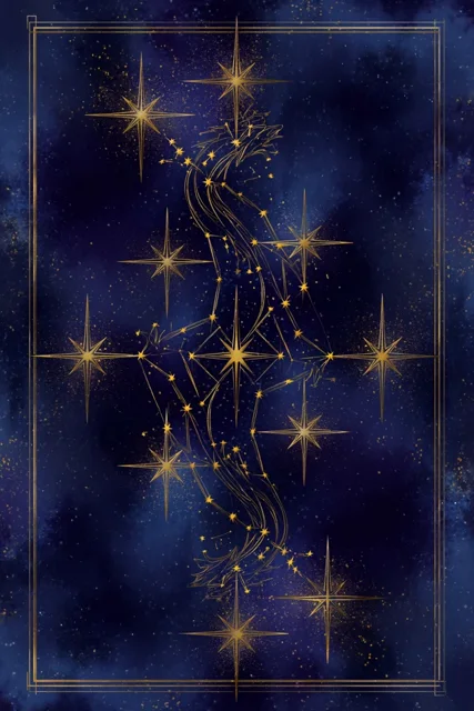 星座极简设计塔罗牌背面以星座几何简化的天龙日历背景图高清素材377