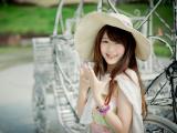 甜美女生的迷人笑容
