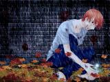 雨中忧伤的少年