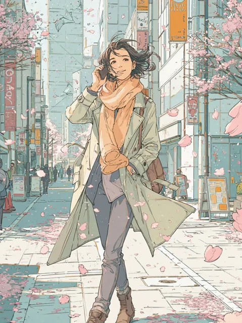 动漫自然建筑美女日历背景图高清素材41