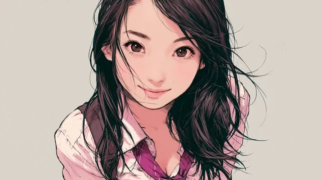 动漫插画美女艺术日历背景图高清素材40