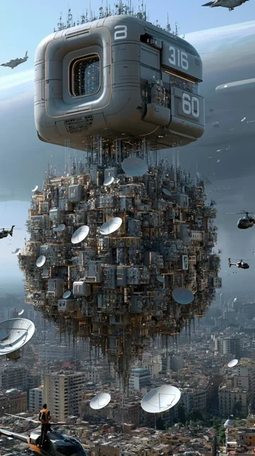 科幻城市未来感天空云景日历背景图高清素材362
