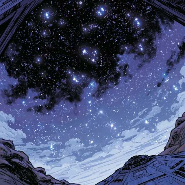 星空漫画插画动漫风格化的微妙星域在太日历背景图高清素材159